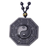 Colar Com Pingente Amuleto Chinês Obsidiana