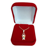 Colar Com Pingente Filha Menina Autista Folheado A Ouro