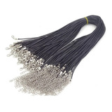 Colar Cordão Polido Feminino P Bijuterias Preto 10pçs