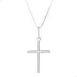 COLAR CORRENTE COM PINGENTE CRUZ BÁSICA CRUCIFIXO MASCULINO FEMININO PRATA925 JROMERO ARTIGOS 50cm 