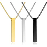Colar Corrente Cordão Masculino Com Pendulo Palito Aço Inox