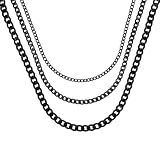 Colar Corrente Grumet Fina Ou Grosso Preta Masculino Aço Inox Cordão Inoxidavel Preto -Colar 60cm 6mm-