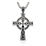Colar Corrente Masculino Crucifixo Cruz Gótica Aço Grande