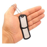 Colar Corrente Placa Identificação Exército Dog Tag Aço Inox