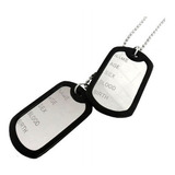 Colar Corrente Placa Identificação Militar Dog Tag Aço Inox