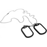 Colar Corrente Placa Lisa Dog Tag Lisa Aço Com Silenciadores