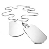 Colar Corrente Placa Lisa Dog Tag Sem Licenciadores Aço Inox