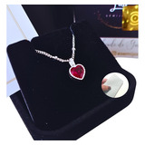Colar Correte Feminino Coração Prata 925 45cm Com Zircônia