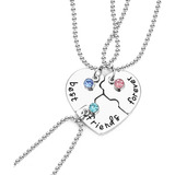 Colar Da Amizade Best Friends Melhores Amigos Coração 3 Pçs