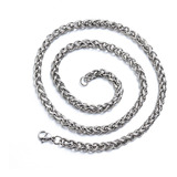 Colar De Aço Inoxidável Braided Wheat Chain Heavy Link