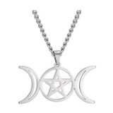 Colar De Aço Inoxidável Triluna Pentagrama