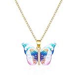 Colar De Borboleta 925 Prata Borboleta Olho Turco Colar Minimalista Para Mulheres 14K Banhado A Ouro Libélula Pingente Delicado Libélula Borboleta Joia Para Mulheres 1 Prata Zircão