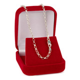 Colar De Prata 925 Feminina Elo Português Choker 45cm Lindo