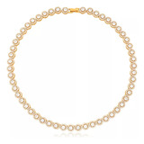 Colar Dourado Cravejado Swarovski Angelic Folheado Ouro 18k