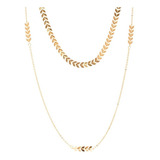 Colar Duplo Choker Escama Peixe Folheado A Ouro 18k