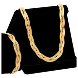 Colar E Pulseira Feminina 3 Fios Aço Inox Banhado Ouro 18k
