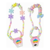 Colar E Pulseiras Infantil Miçangas Pérolas Kit 5 Cartela