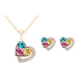 Colar Feminino C Fashion Com Pingente De Diamante De Coração