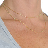Colar Feminino Choker Kit Mix 02 Voltas Delicado Banhado Our