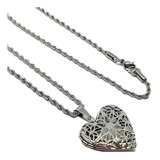 colar feminino pingente relicario coracao