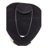 Colar Feminino Esposa Mulher Prata Esferas Bola Lindo C504