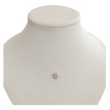 Colar Feminino Fio De Nylon Com Ponto Luz Dourado Zircônia