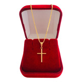 Colar Feminino Pingente Cruz Crucifixo Folheado A Ouro 18 K