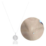 Colar Feminino Ponto De Luz Com Pingente E Cordão Nylon