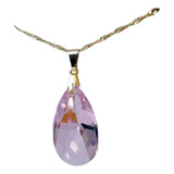 Colar Gota Cristal Swarovski Rosaline 2 8 Cm Folheado A Ouro