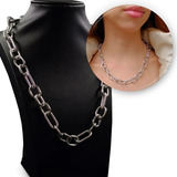 Colar Grumet Brilhante 3x1 Corrente Feminina Choker Moderno