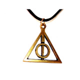 Colar Harry Potter Relíquias Da Morte Dourado Escuro Cordão