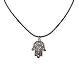 Colar Mão De Fátima Afasta Mau Olhado Niquel Regulável