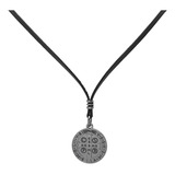 Colar Masculino Cordão De Couro Ajustável São Bento Grafite