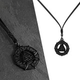 Colar Masculino Cordão De Couro Odin