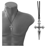 Colar Masculino Cruz Aço Inox Ordem Malta Santiago Prateada