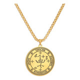 Colar Medalha Arcanjo Miguel Aço Inoxidável Ouro Semi Jóia