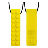 Colar Mordedor Sensorial Para Infantil Silicone Cor Amarelo Lisa