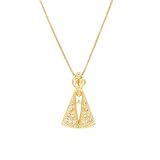 Colar Nossa Senhora Aparecida Banhado Ouro 18k