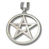 Colar Pentagrama Aço Inoxidável Com Corrente 28cm Consagrado