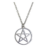 Colar Pentagrama Alternatico Wicca Gótico corrente Aço
