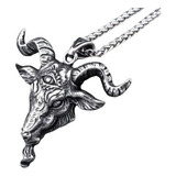 Colar Pentagrama Baphomet 3d Bode Goat Em Aço Inox Desconto