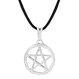 Colar Pentagrama Com Aro 17mm Sunshine Cristais Cor Prata
