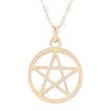 Colar Pentagrama Com Aro 25mm Sunshine Cristais Cor Ouro