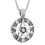 Colar Pentagrama Poderoso De Aço Inoxidável Pingente De Selo Tradicional Wicca De Salomão Corrente De Meio Fio De 69 Cm Aço Inoxidável