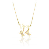 Colar Personalizado Vovó Casal Netinhos Folheado Ouro 18k