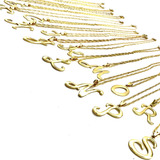 Colar Pingente De Letra Inicial Nome Folheado Ouro 18k