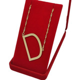 Colar Pingente Inicial Letras Chapa Banhado A Ouro 18k
