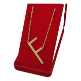 Colar Pingente Inicial Letras Chapa Banhado A Ouro 18k