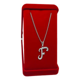 Colar Pingente Letra Inicial Feminino Em Aço Inox Original