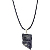 Colar Pingente Turmalina Negra Cordão Coreano Pedra Natural